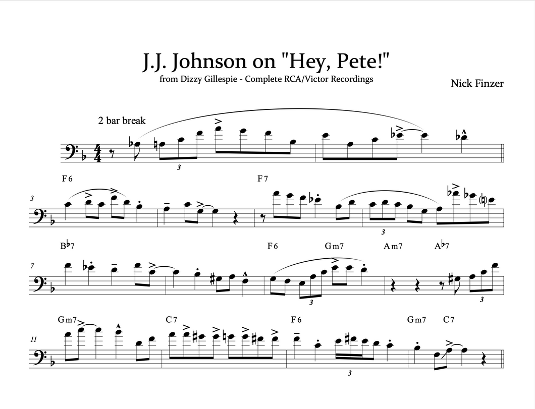 5 Soloing Tools on the Blues - JJ Johnson Jazz Trombone Transcription PDF