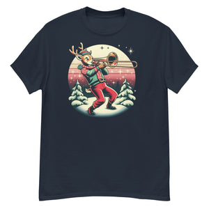 Reindeer Holiday Christmas Trombone T-Shirt Unisex classic tee