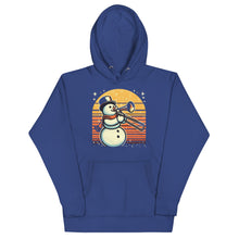 Load image into Gallery viewer, Trombone Playing Christmas/Holiday Snowman Unisex Hoodie
