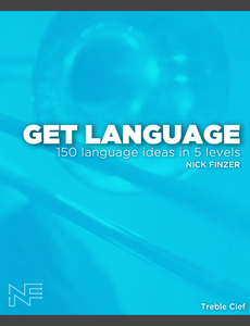 GET LANGUAGE (E-Book!) 150 language ideas in 5 Levels (Treble OR Bass Clef!)